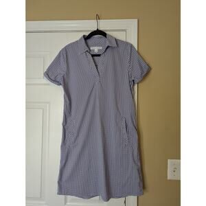Southern Tide Blue & White Gingham Collared Shirt Dress - Size Small